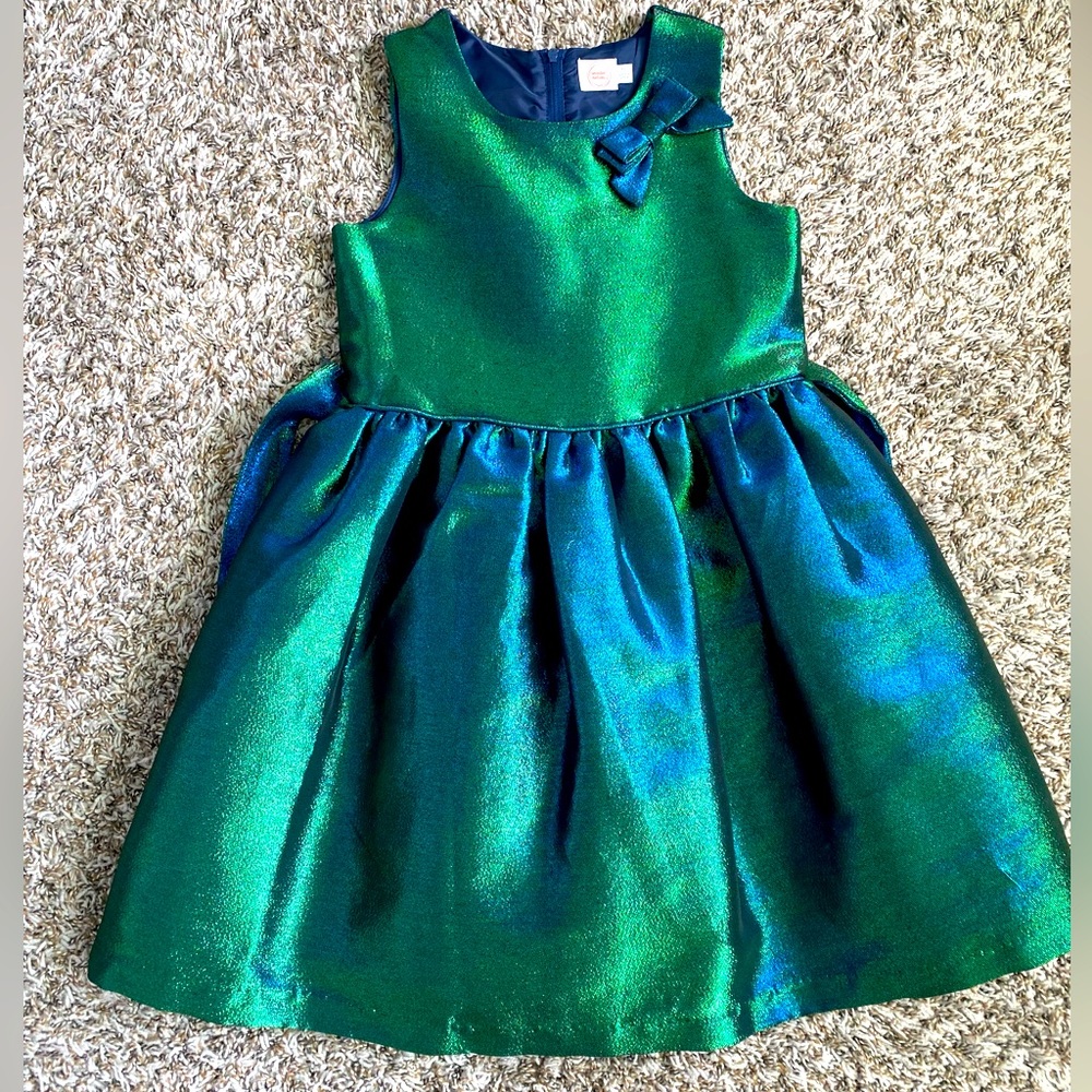 Iridescent dress for girl blue/green